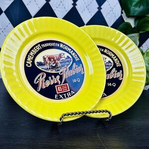 Vintage French Camembert Plate Normandy‎ Bistro European Country Collectible